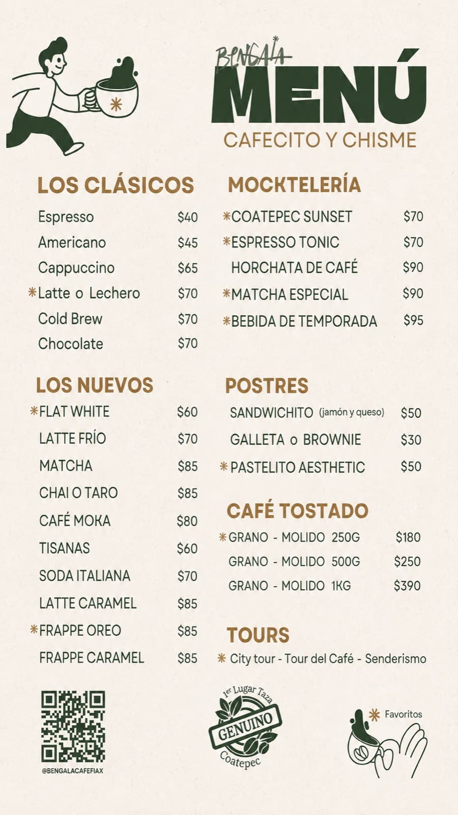 Menú de Bengala Café — Cafecito y Chisme